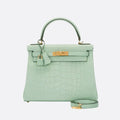 Hermès – Kelly 28 Vert d’Eau de piel de cocodrilo, edición limitada
