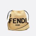 Fendi – Bolso pequeño de paja trenzada «Sack» en color beige