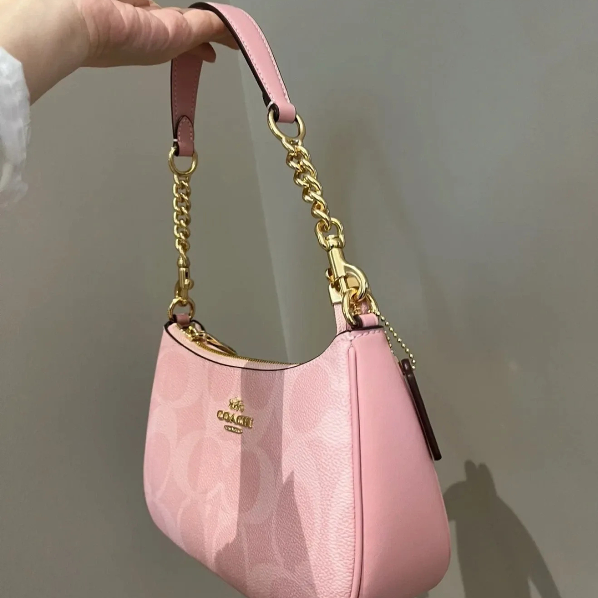 Coach Teri - Bolso bandolera en lona rosa exclusiva