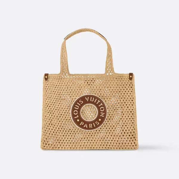 Louis Vuitton – Bolso OnTheGo MM «By The Pool» de rafia